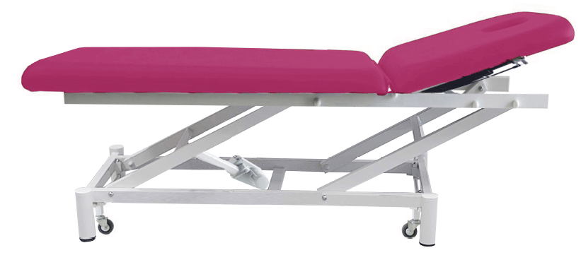 Camilla eléctrica, 2 cuerpos. Con orificio facial. Mando manual. CON ruedas