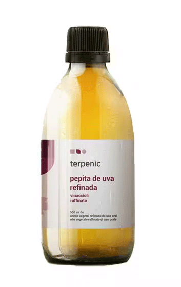 Aceite vegetal PEPITA DE UVA Refinado.  500 ml