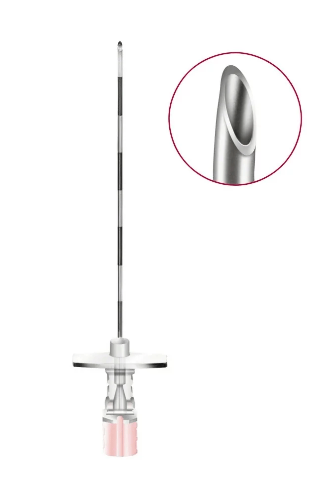 Aguja PERICAN (bisel TUOHY) 18G 3 1/4. 1.3 x 80 mm. (25 uds)