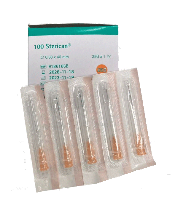 Agujas BRAUN de 0,50*40 mm. 25G 1 1/2
