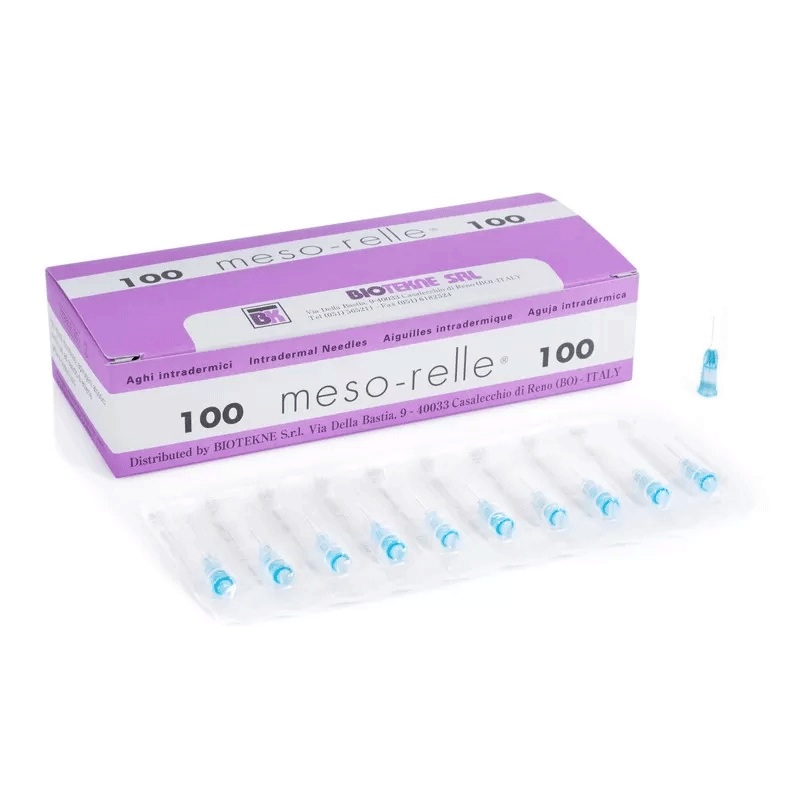 Agujas MESORELLE 0,26*12  mm. 31G. Caja 100 uds.