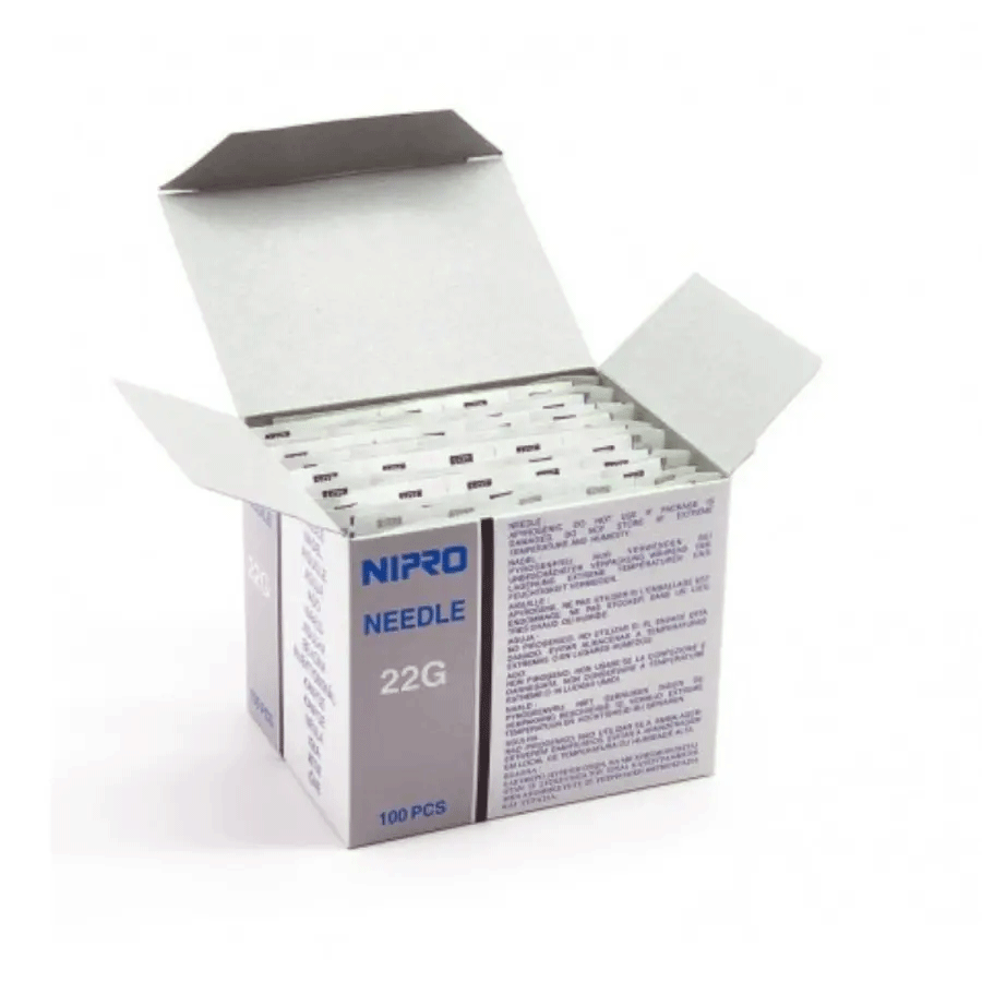Agujas NIPRO de 0,7*32 mm. 22G 1 1/4