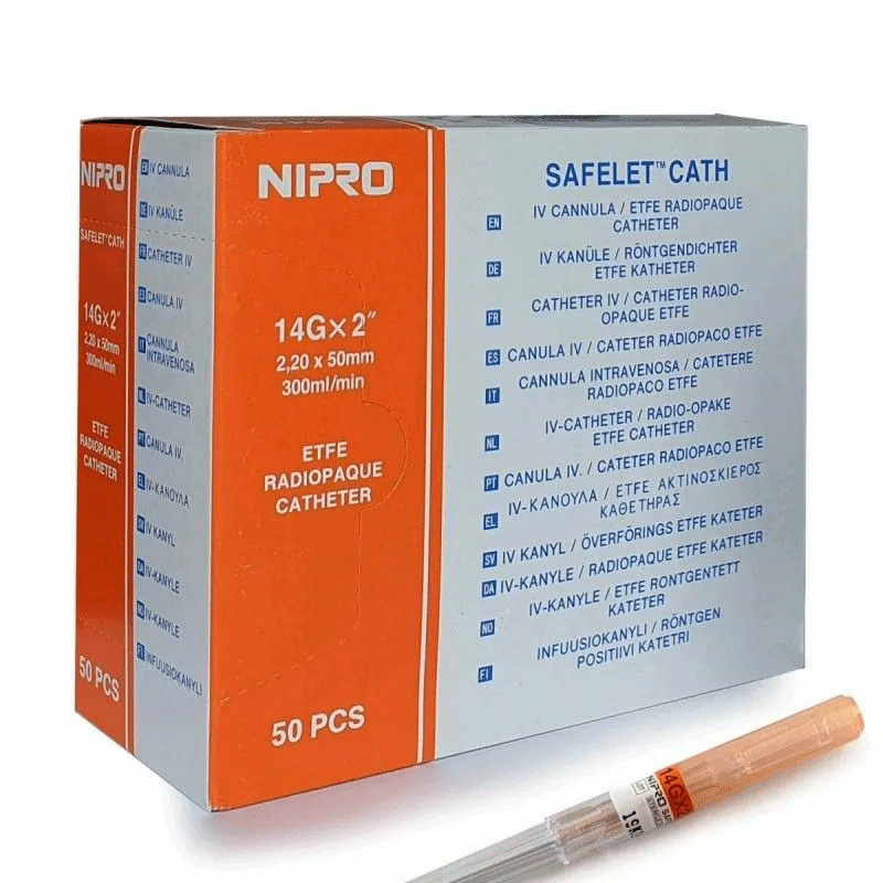 Cateter Intravenoso NIPRO 14G 2. 50 uds