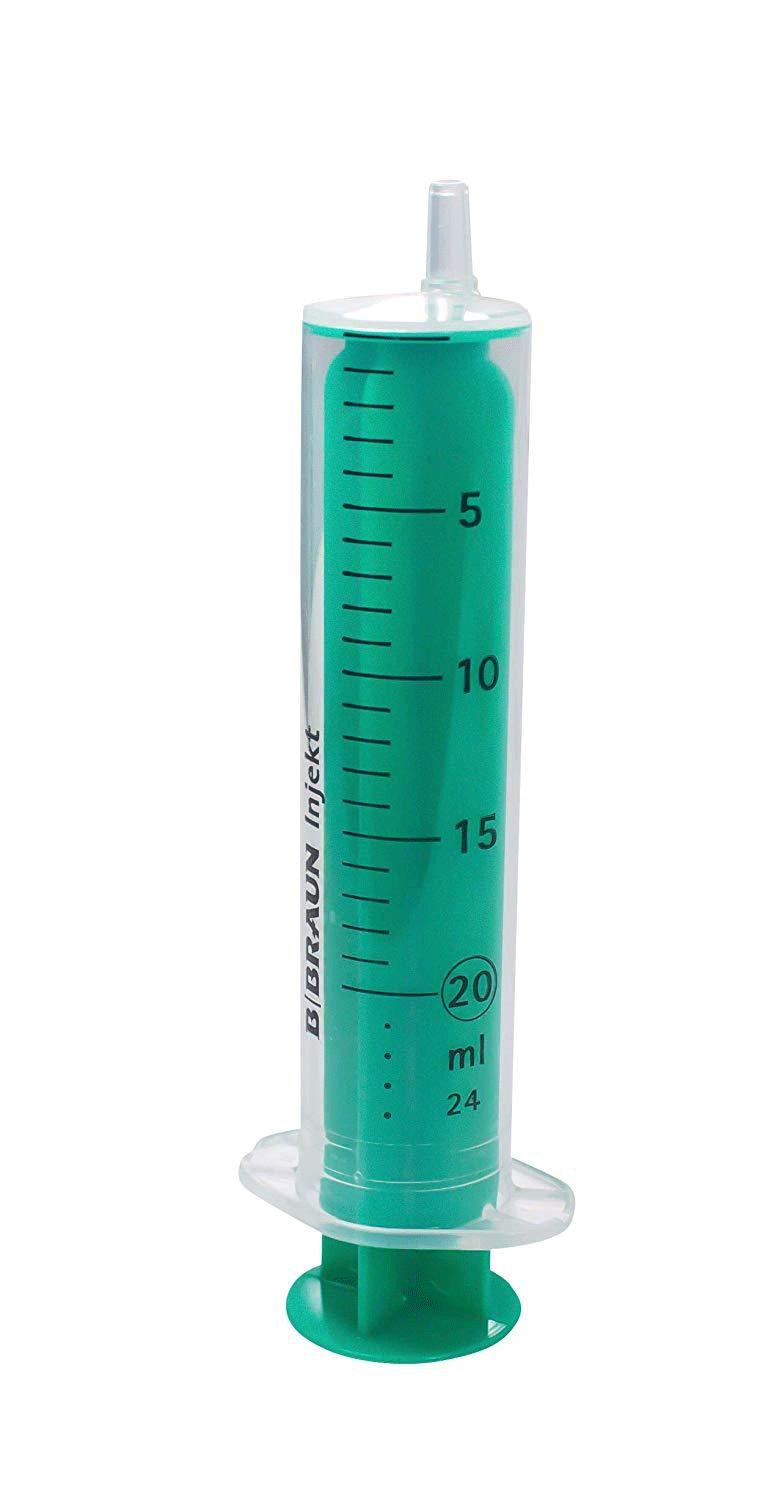 Jeringa BRAUN dos cuerpos 20 cc. Cono excentrico