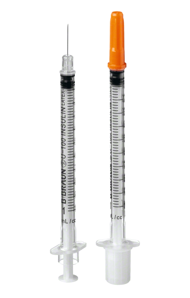 Jeringa BRAUN insulina c/aguja 0,3 * 12.  1cc.