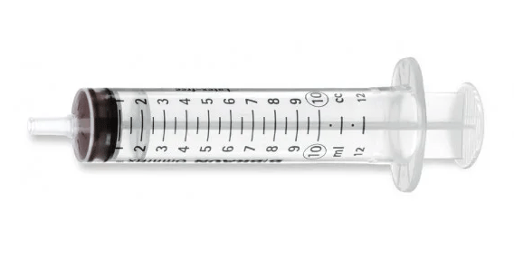 Jeringa BRAUN tres cuerpos 10 cc. Cono excéntrico