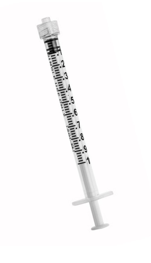 Jeringa tres cuerpos 1cc. L.L (100 uds)