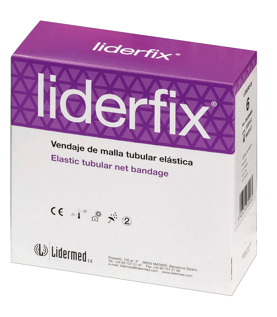 Liderfix Nº 6. Venda tubular poliamiada (LATEX FREE). Muslos, caderas gruesas