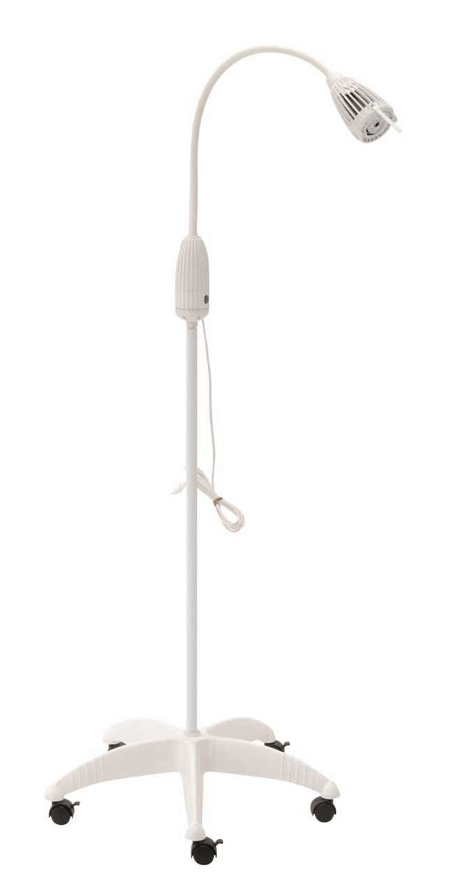 Lámpara reconocimiento, flexo multiposicional LED 7 w. Peana PVC blanca