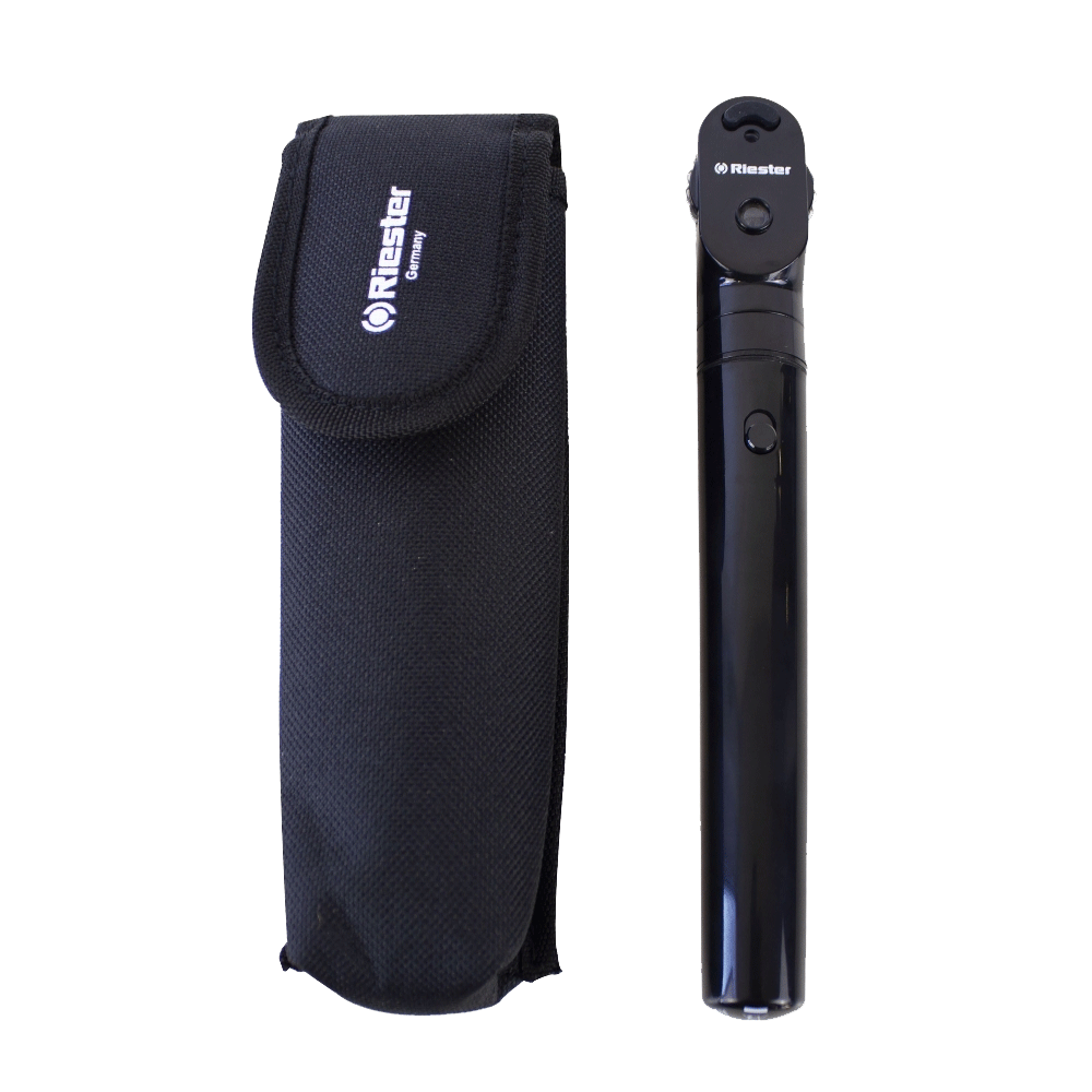 Oftalmoscopio e-Scope 2.7 V (Riester) negro c/ bolsa