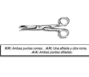 Tijera cirugía curva a/a, 14 cm. Estándar