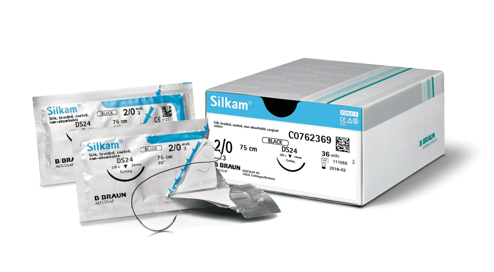 Seda Silkam 5/0 DS 19. Paquete 12 uds.