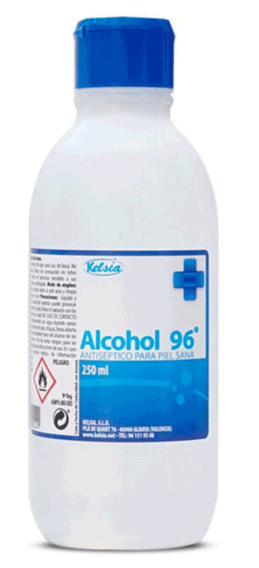 Alcohol 96º. 250 cc.