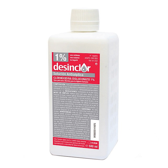 Desinclor. Solución clorhexidina 1% . 500 ml.