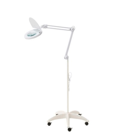 Lámpara de AUMENTO, 5 dioptrías. LED. Peana de PVC blanco