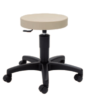 Taburete a gas. Sin respaldo, sin reposapies. 5 ruedas