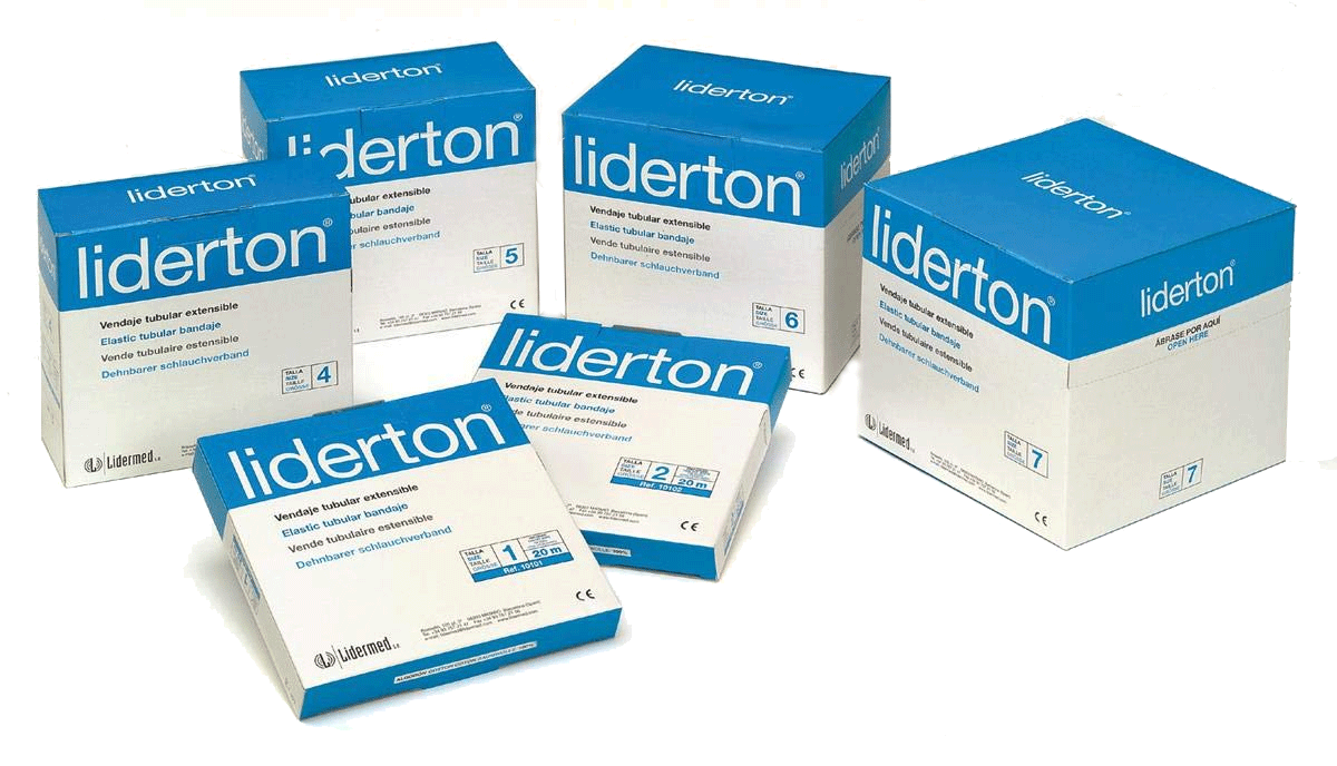 [2679] Liderton Nº 3. Venda tubular protección elástica fina. Dedos gruesos