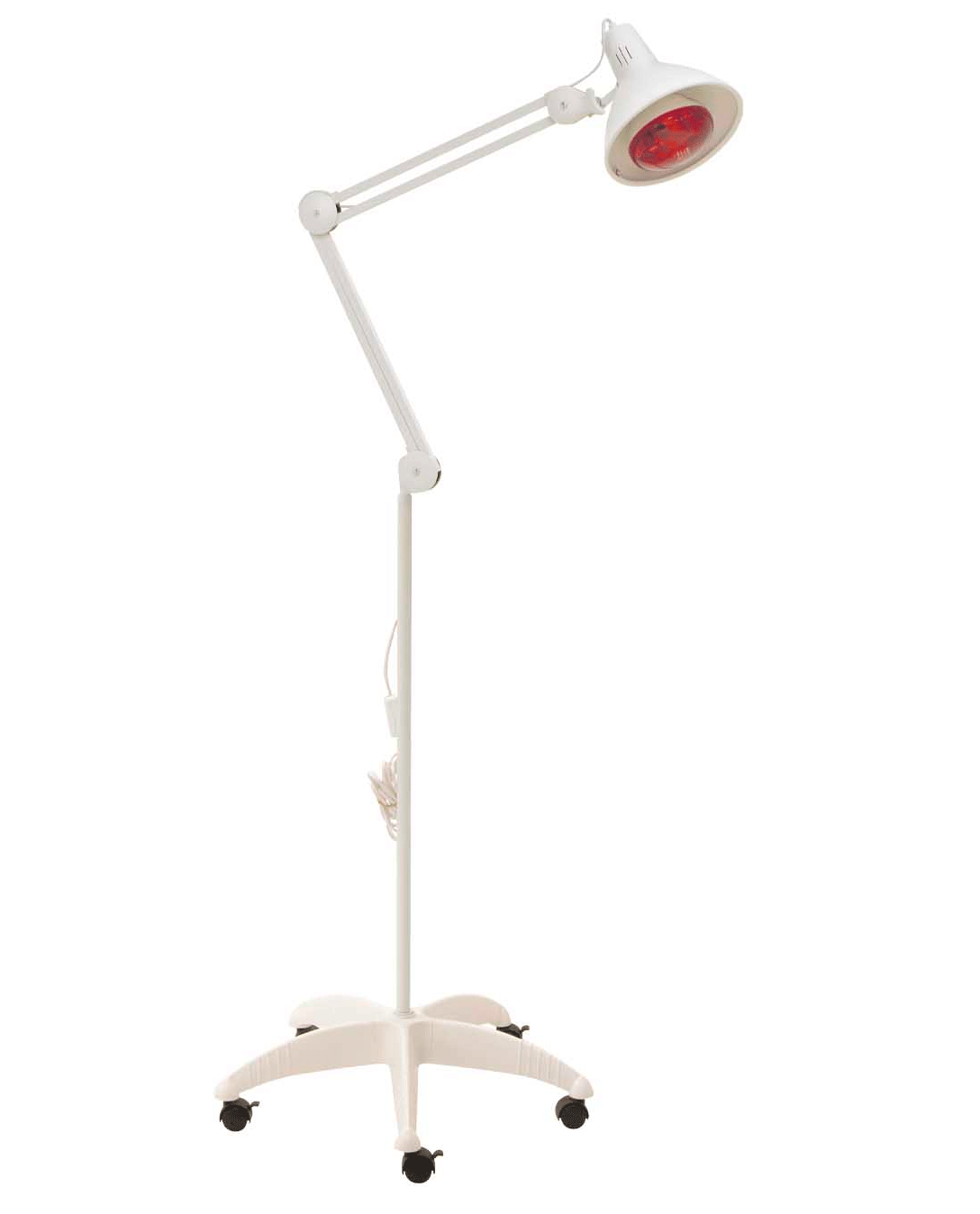 [3053] Lámpara de rayos infrarrojos 150 W, foco orientable, peana de PVC.