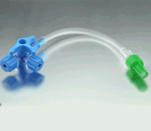 [3105] Llave de 3 vías con alargadera giratoria, Luer Lock MÓVIL, 10 cm.