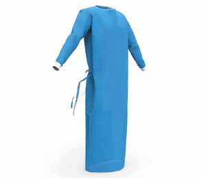 [3262] Bata cirugía NO estéril. Con puños, 45 grs., HIDRORREPELENTE. Azul