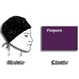 [2415] Gorro Algodón con cintas. Modelo: Púrpura