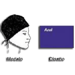 [2416] Gorro Algodón con cintas. Modelo: Azul