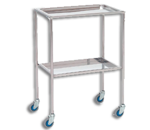 [0941] Mesa auxiliar, acero inoxidable, 2 bandejas.